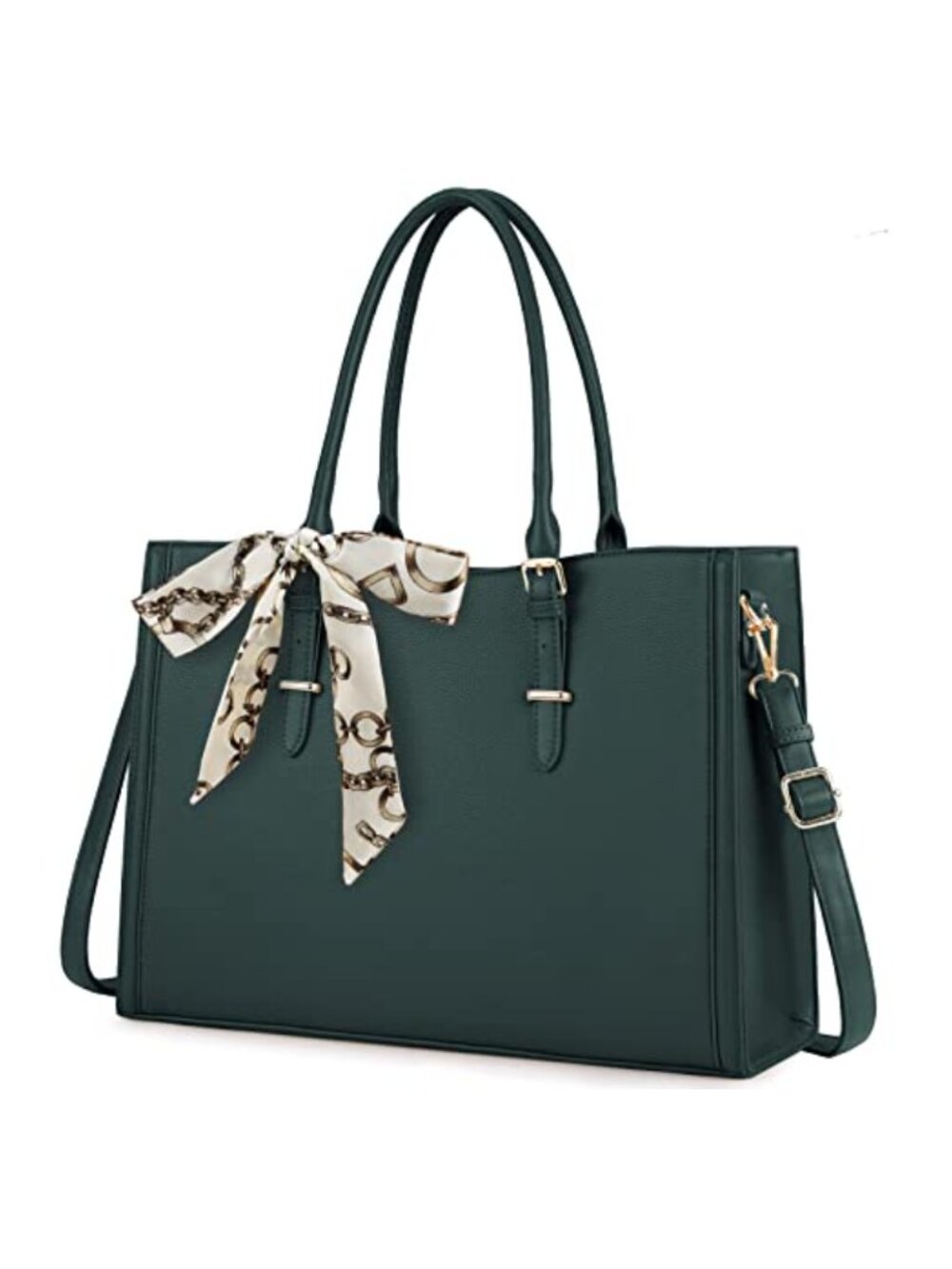 PU Leather Laptop Tote Bag for Women 15.6 inch Waterproof Work Bag